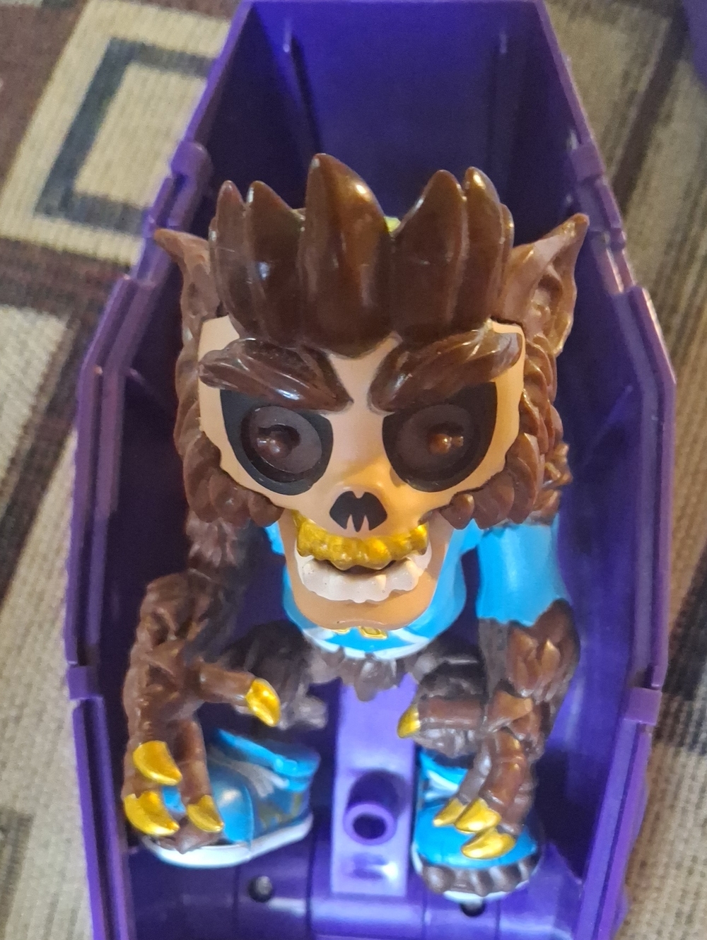 Blue and Brown Werewolf Monster Action Figure Yellow Claw Accents Wolfshine